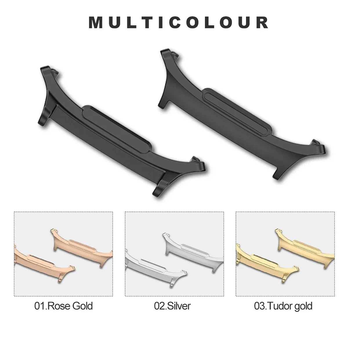 2 BH tali jam adaptor logam, konektor untuk jam tangan Samsung Galaxy Watch 7 Ultra 47mm konektor jam baja tahan karat 20mm 22mm 24mm