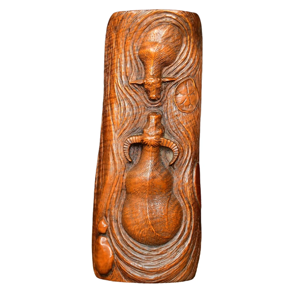 Figurine en bois sculptée à la main, presse-papier chinois traditionnel, bureau, diligance, prospérité, stabilité, perséverance, Abondance, Fortitude