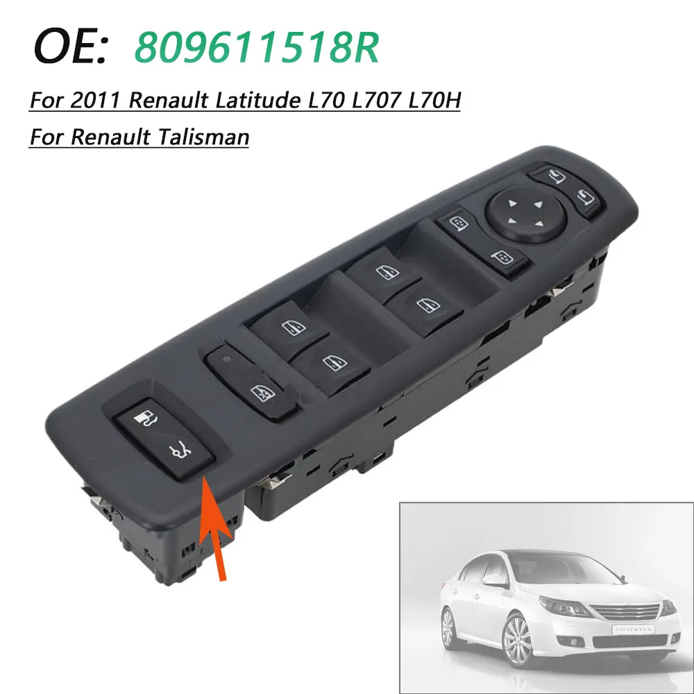 

Главный выключатель стеклоподъемника, кнопка зеркала, совместимая с Renault Latitude Talisman Scenic Fluence 809611518R