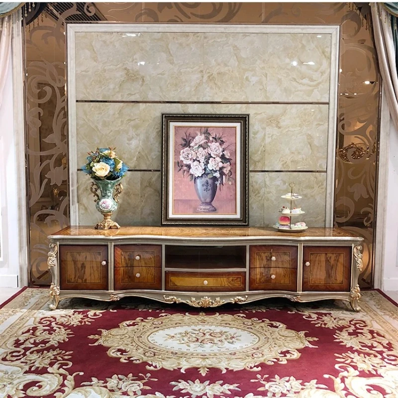 X-S solid wood TV cabinet,  small apartment living room background cabinet HG