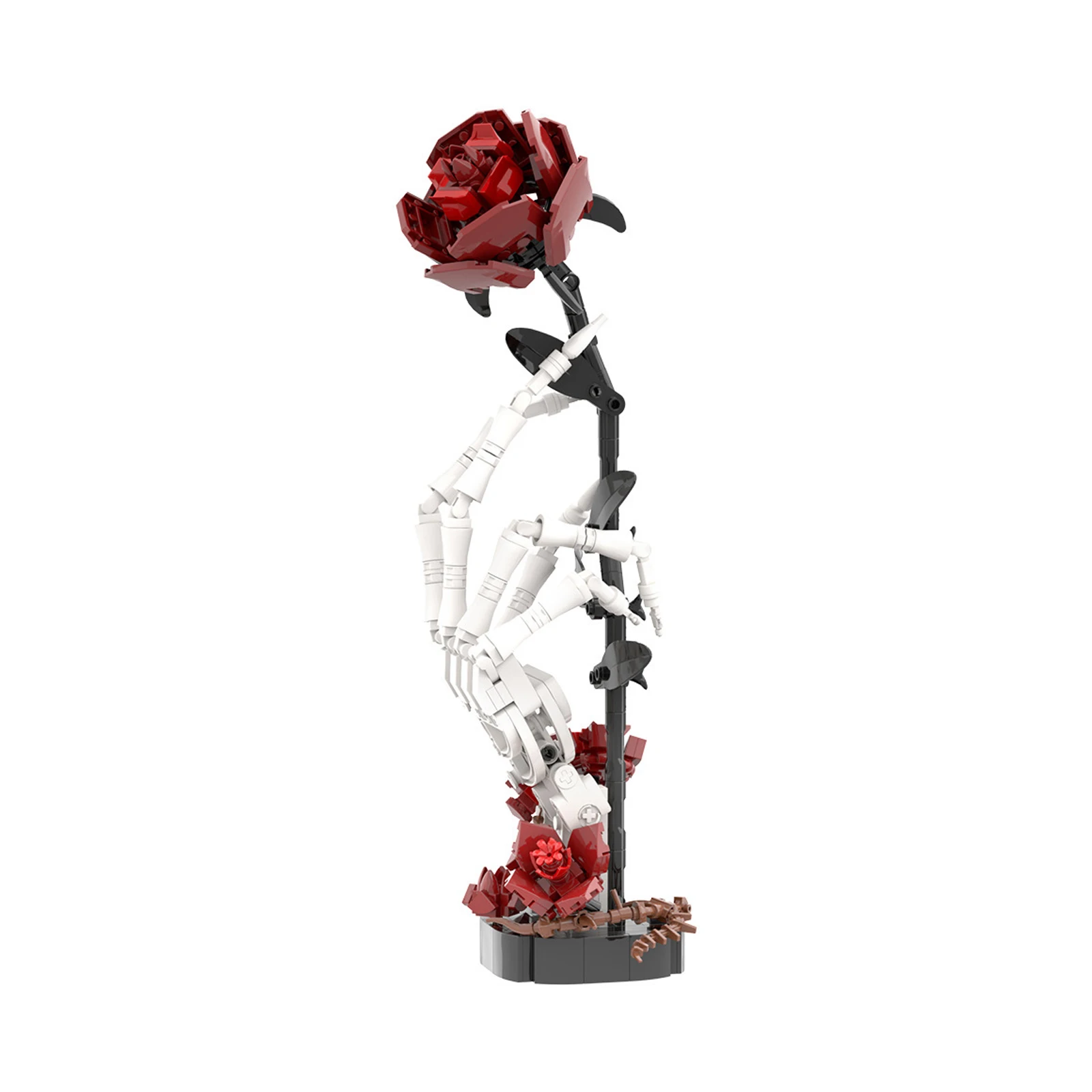 MOC Cruz cráneo mano Rosa bloques de construcción flores góticas modelo fiesta decorar foto accesorios montaje juguetes adornos regalos