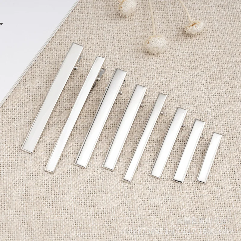 30Pcs/Lot High Quality 5.5cm Silver-Color Black Hair Clips Flat Barrettes Iron Hairpins DIY Hair Accessories For Women Girls image 3