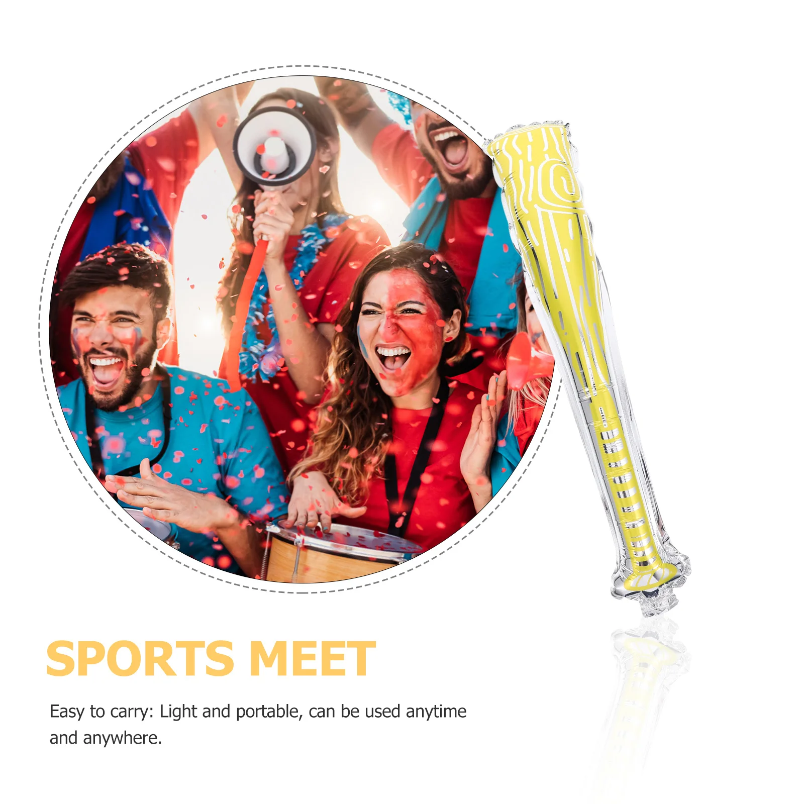 

10Pcs Inflatable Baseball Bats Aluminum Foil Bright Colors Party Cheering Sticks Sports Event Props Party Favors Decoration