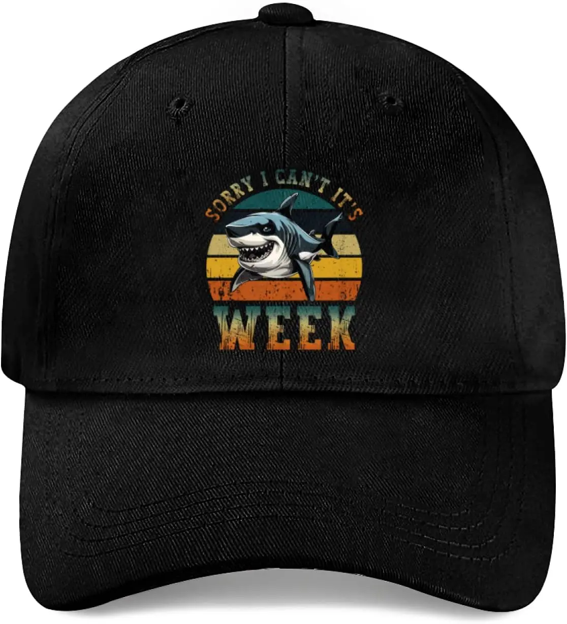 

Sorry I Can't It's Week Funny Shark Lover Baseball Caps for Adult