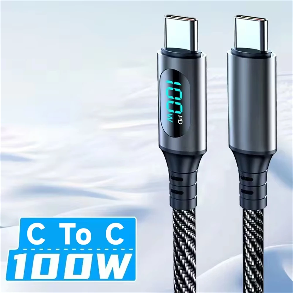 NNBILI 120W 6A USB-A-auf-Typ-C-Kabel, schnelles Ladekabel für MacBook Pro, Xiaomi, Samsung, POCO, USB-C-auf-Typ-C-Displaykabel