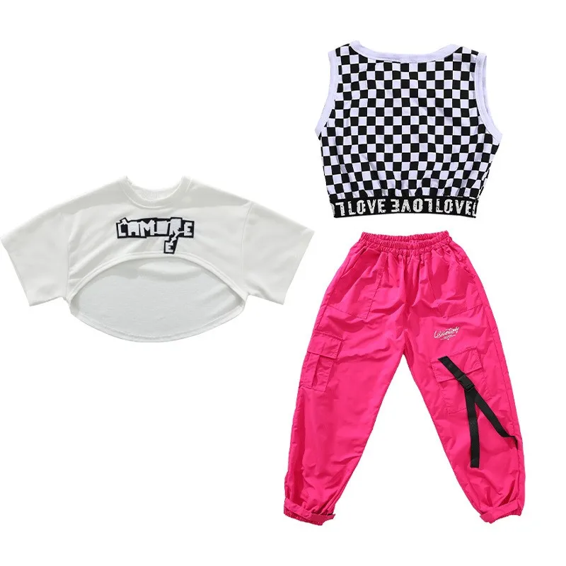 Costumi di danza Jazz per bambini abbigliamento da ballo di strada Hip-hop per bambini vestiti da ballo Hip-Hop per ragazze abiti da palcoscenico