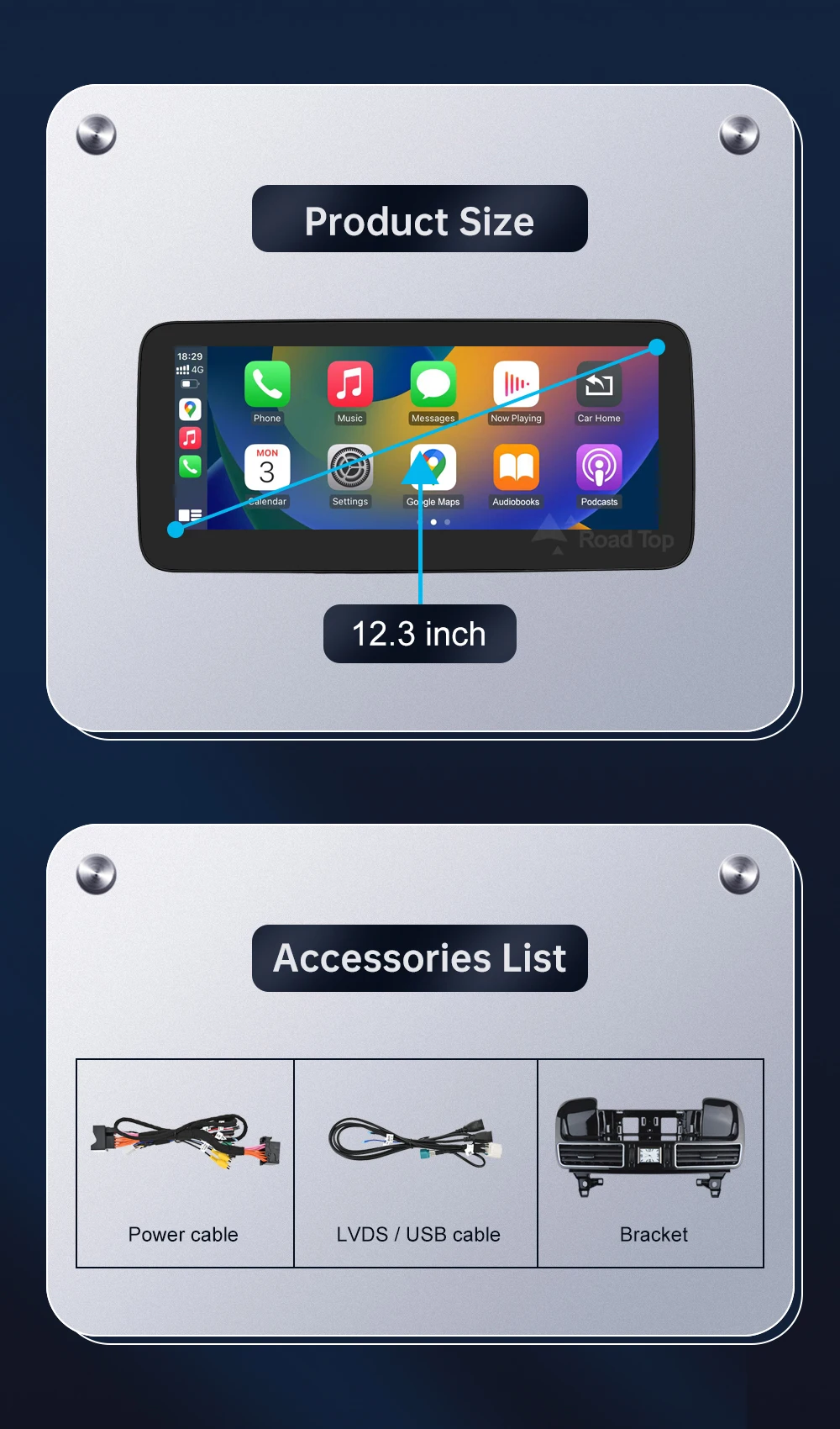 12.3'' Multimedia Display For BenzML W166 GL X166 GLE GLS 2012-2018 Touch Screen Wireless Carplay Navigation Android Auto