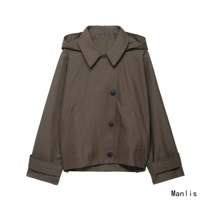 

Европейский и американский стиль2025Новый модный и элегантный женский водонепроницаемый плащ