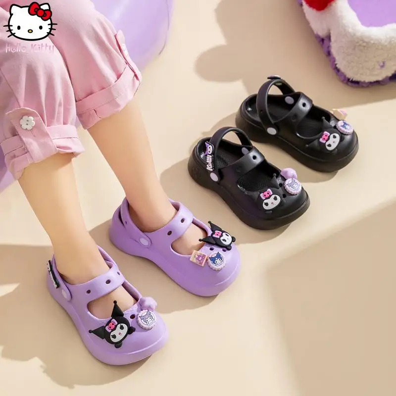 

Sanrio Children's Anime Garden Shoes Kuromi Summer New Girl Cartoon Kawaii Indoor Home Support Shoes Outdoor Soft Soled Sandals