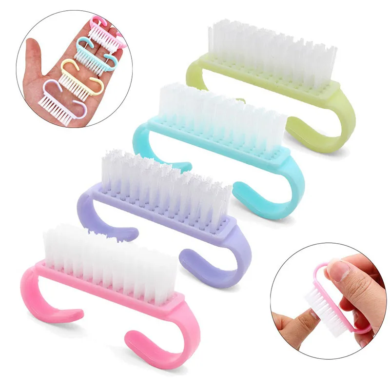 Nuevo 10/20/30 piezas mango con agarre cepillo de uñas limpieza cepillo de mesa para arte de uñas cepillo de polvo para manicura para hombres mujeres ZJS23 3