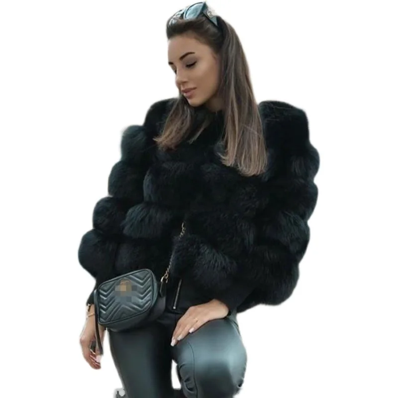 Cappotto Jaet in pelliccia calda e soffice da donna Capispalla in pelle artificiale Street Sle round Ne Winter Collection