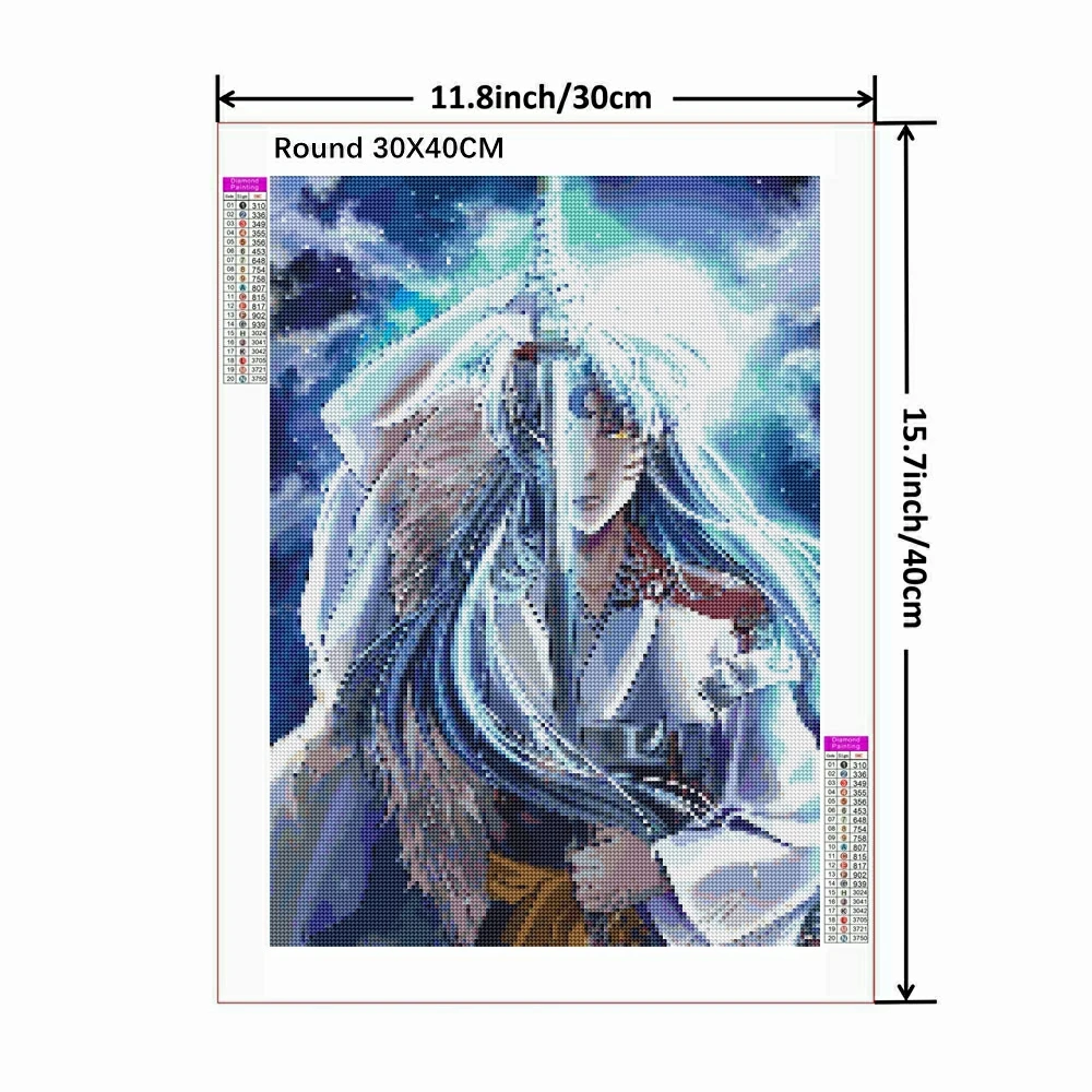 Inuyasha 5D DIY Diamond Painting Mosaic Sesshoumaru Japan Anime Diamond Embroidery Full Round Drill Cross Stitch Home Decor