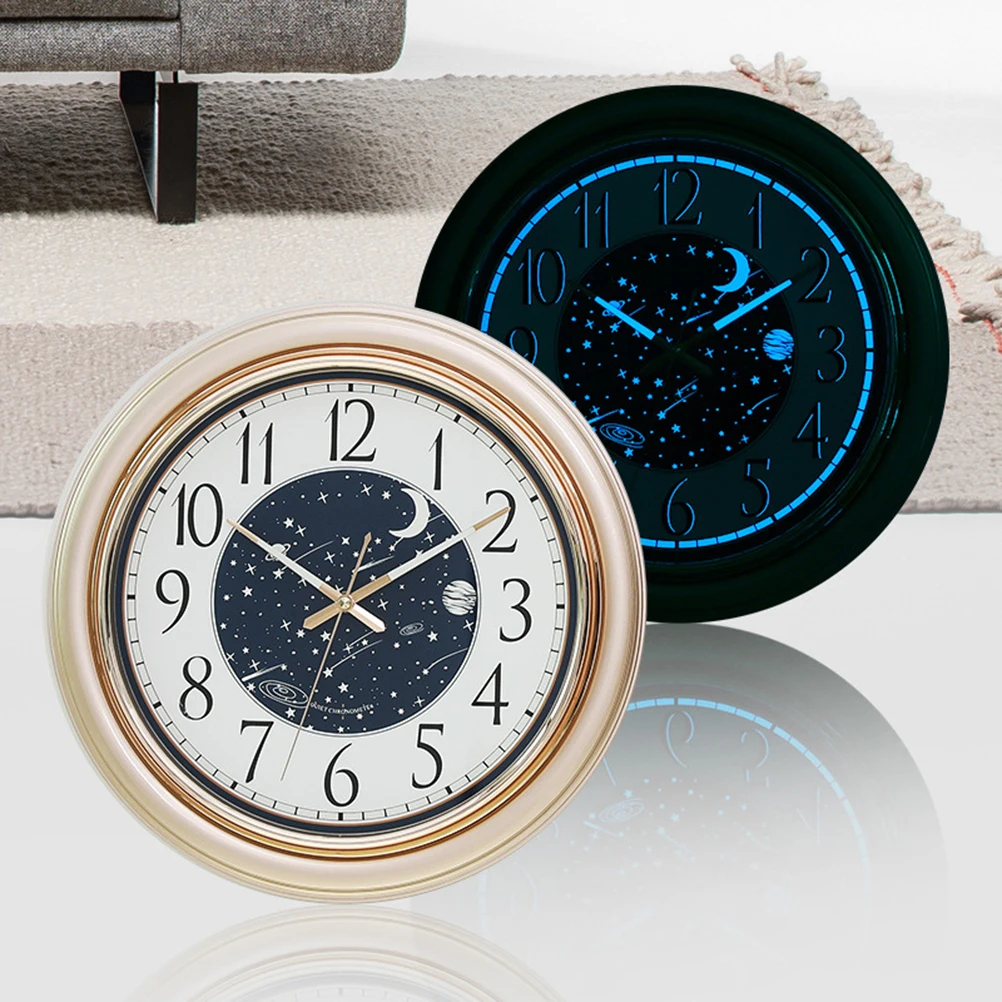 

Creative Round Quartz Luminous Silent Wall Clock Fashion Classic Decorative Bedroom Living Room Light Golden Unique Shape