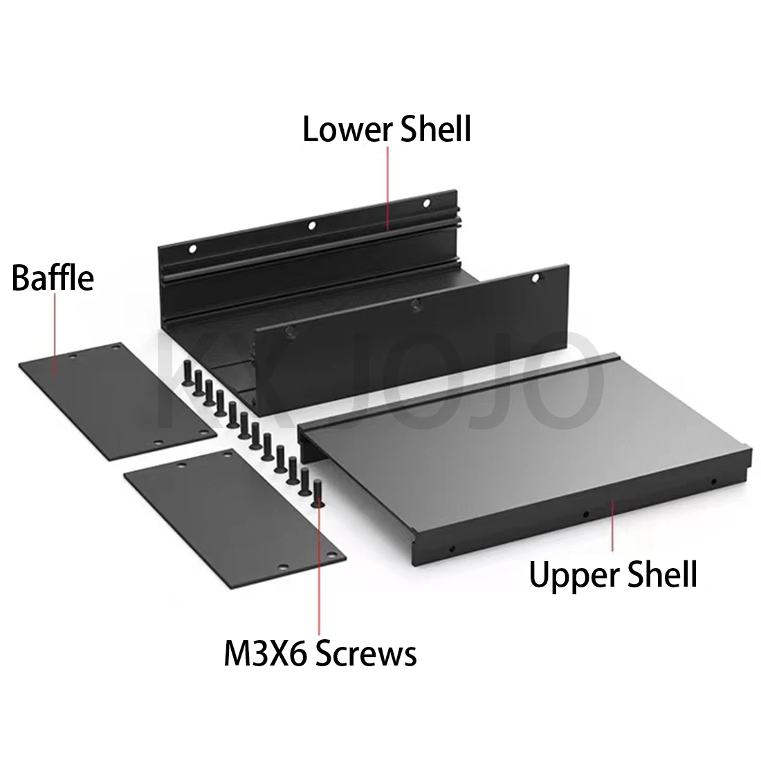 Carcasa de aluminio impermeable para componentes electrónicos, caja dividida de 96x45,5x140mm, carcasa de perfil negro