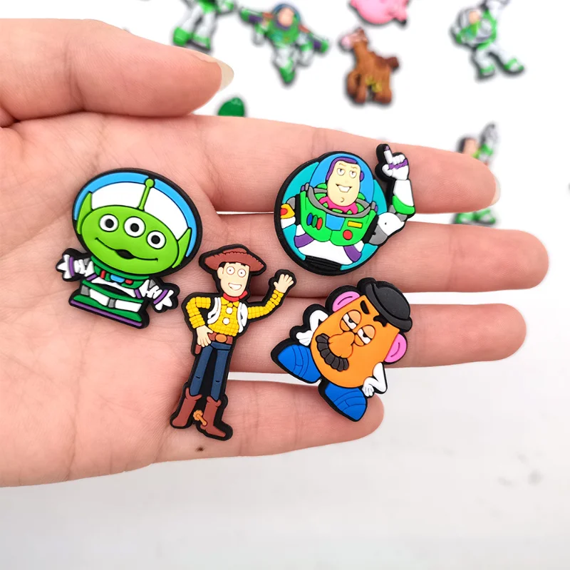 1Pcs Disney Toy Story Cartoon Shoe Buckle Anime Figure Buzz Lightyear Woody DIY  Buckle Charm Accessories Kid Birthday Gift