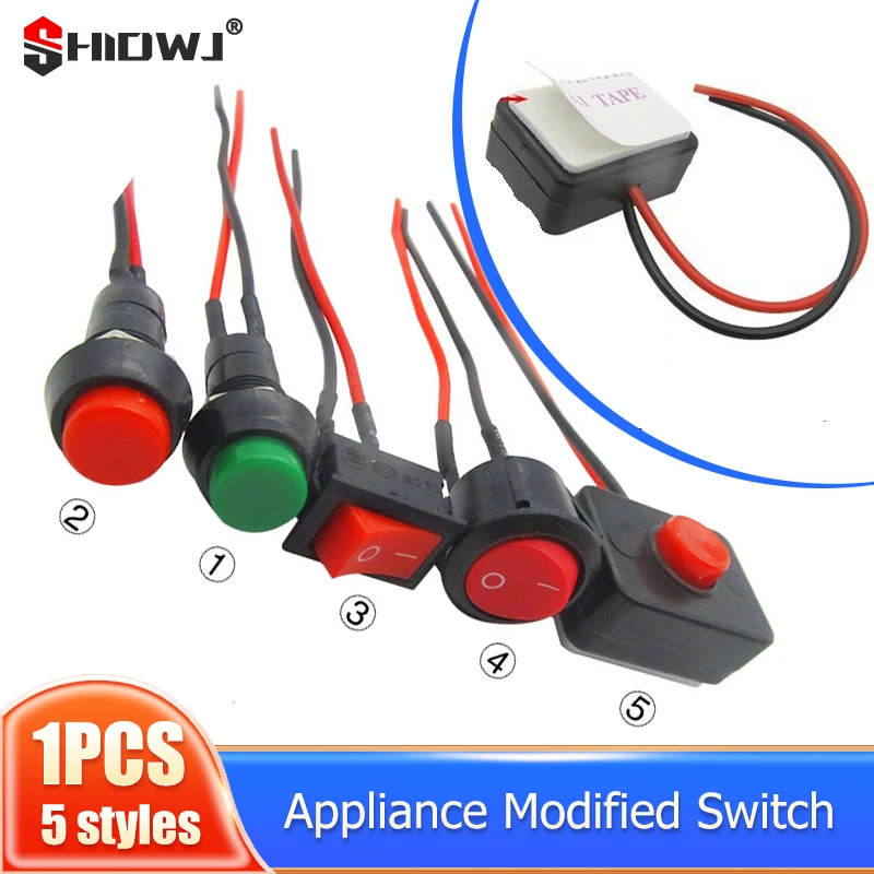 

1Pcs Modified Switch Button Mini Switches Electric Car Wiring Lights Horn Modification Motorcycle Small Switch