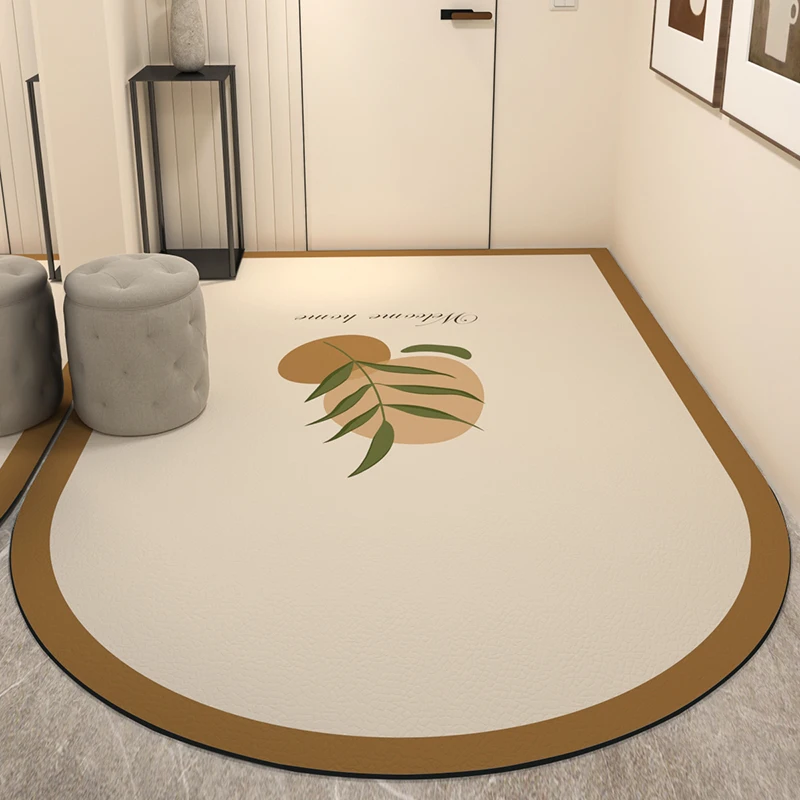 Modern Minimalist Entry Door Mat Home Pvc Leather Carpet Anti-oil and Anti-fouling Kitchen Rugs Large Area Washable Balcony Rug