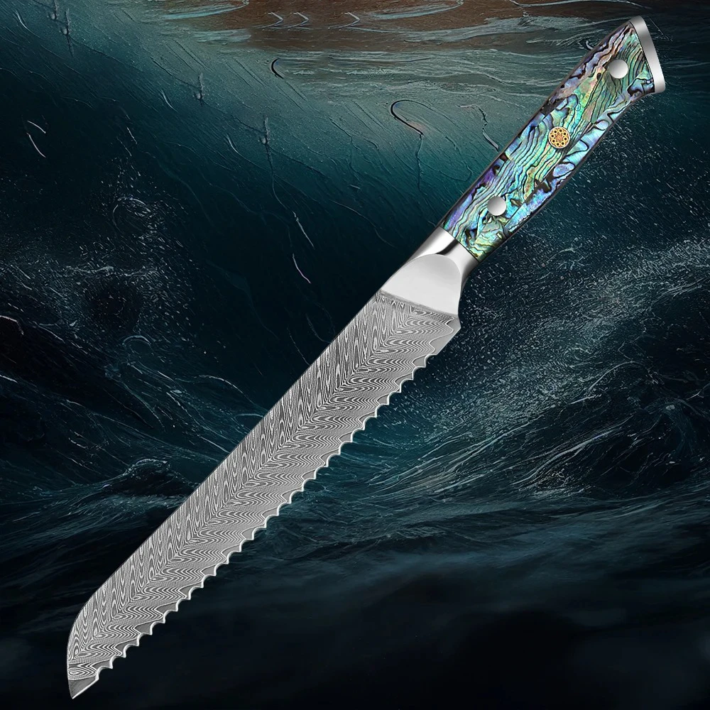 

Профессиональный нож для хлеба 67 слоев из дамасской стали кухонный зубчатый нож для нарезки сыра Универсальный нож для еды нож для хлеба инструменты