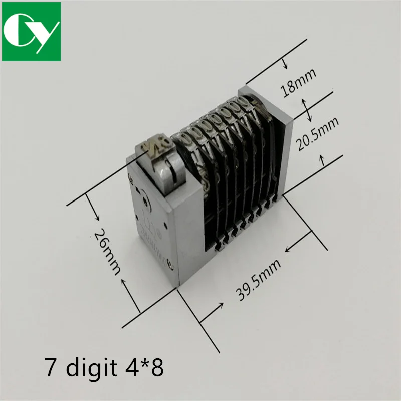 

High Quality 2 Pcs 7 Digit 4*8 Numbering Machine Counterclockwise Jump 0.9.8.7...