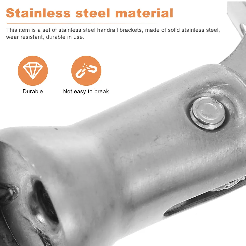 6Pcs Stainless Steel Handrail Brackets Elegant Stair Railing Support Brackets Banister Holder for Hand Rail Indoor