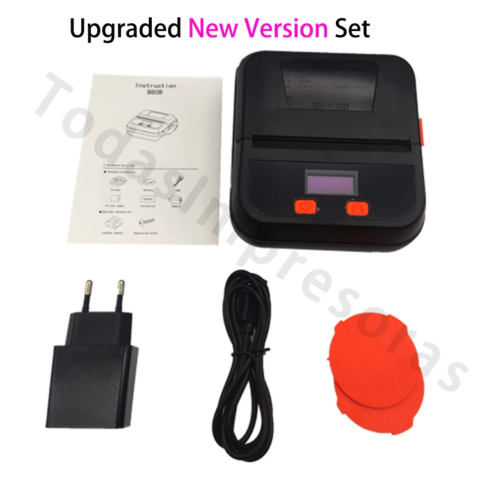 80mm 2 in1 Printers Label & Receipt Command Portable Wireless Connected With Phone and Computer Mini Thermal Printer Paper Label