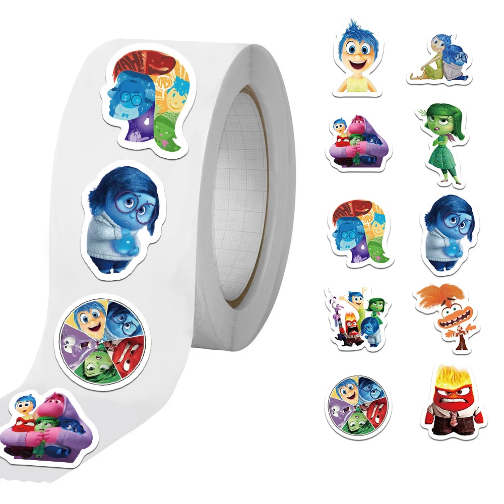 500pcs/Roll Disney Inside Out 2 Graffiti Stickers for Kids Waterproof Graffiti Skateboard Phone Laptop Cute Decoration Sticker