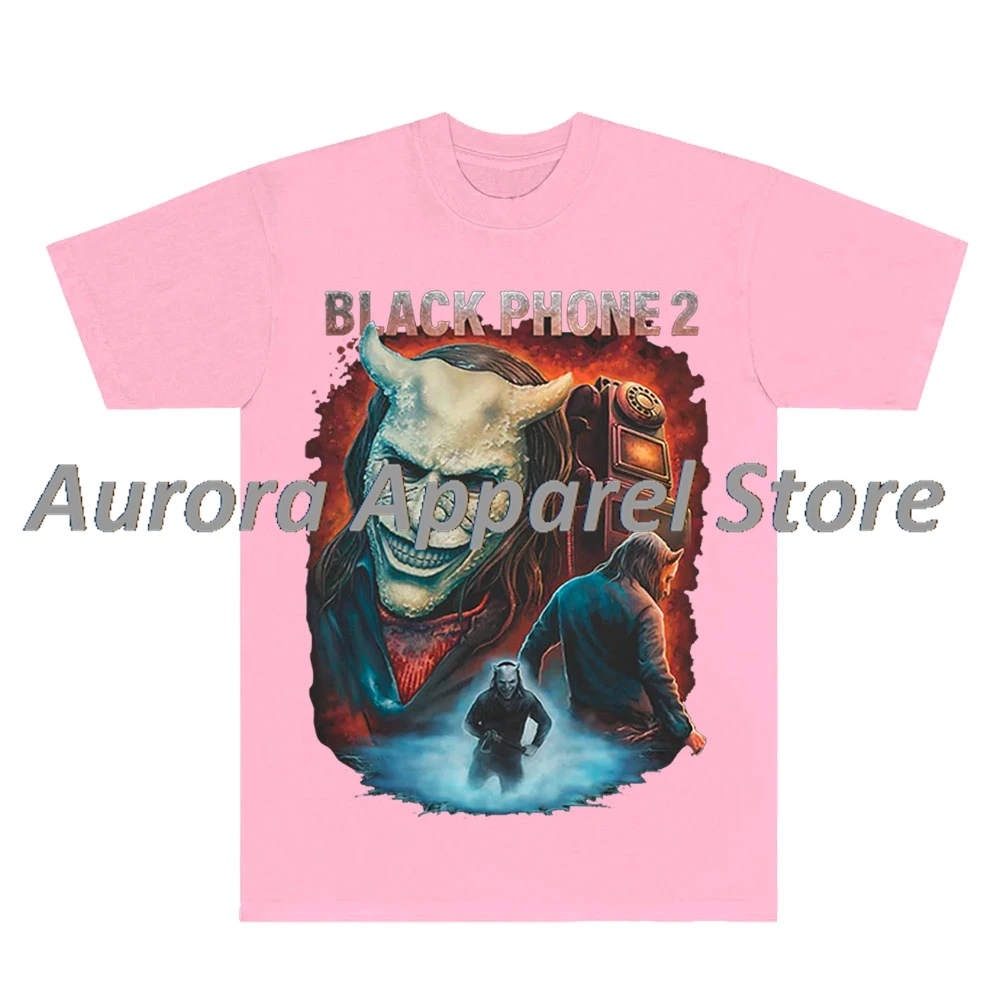 الهاتف الأسود 2 لقد تحذرت تي شيرت الهالوين أفلام الرعب ميرش النساء الرجال أزياء قصيرة الأكمام المحملة #5