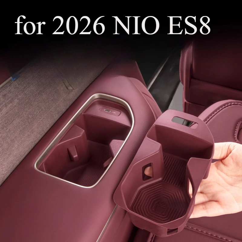 

Silicone Car Cup Holder Liners for 2026 NIO ES8 3rd Row Armrest - Anti-Spill & Anti-Slip Interior Accessory Set