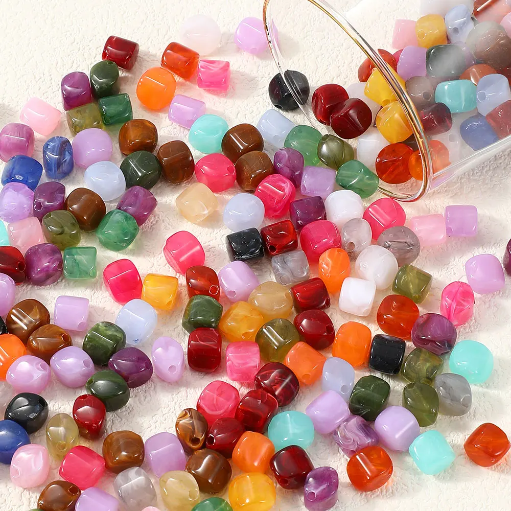 50 Stück Acrylperlen in verschiedenen Farben, 11×8 mm, unregelmäßige glänzende lose Abstandsperlen für die Schmuckherstellung, DIY-Armband- und Halskettenzubehör – Detail 4
