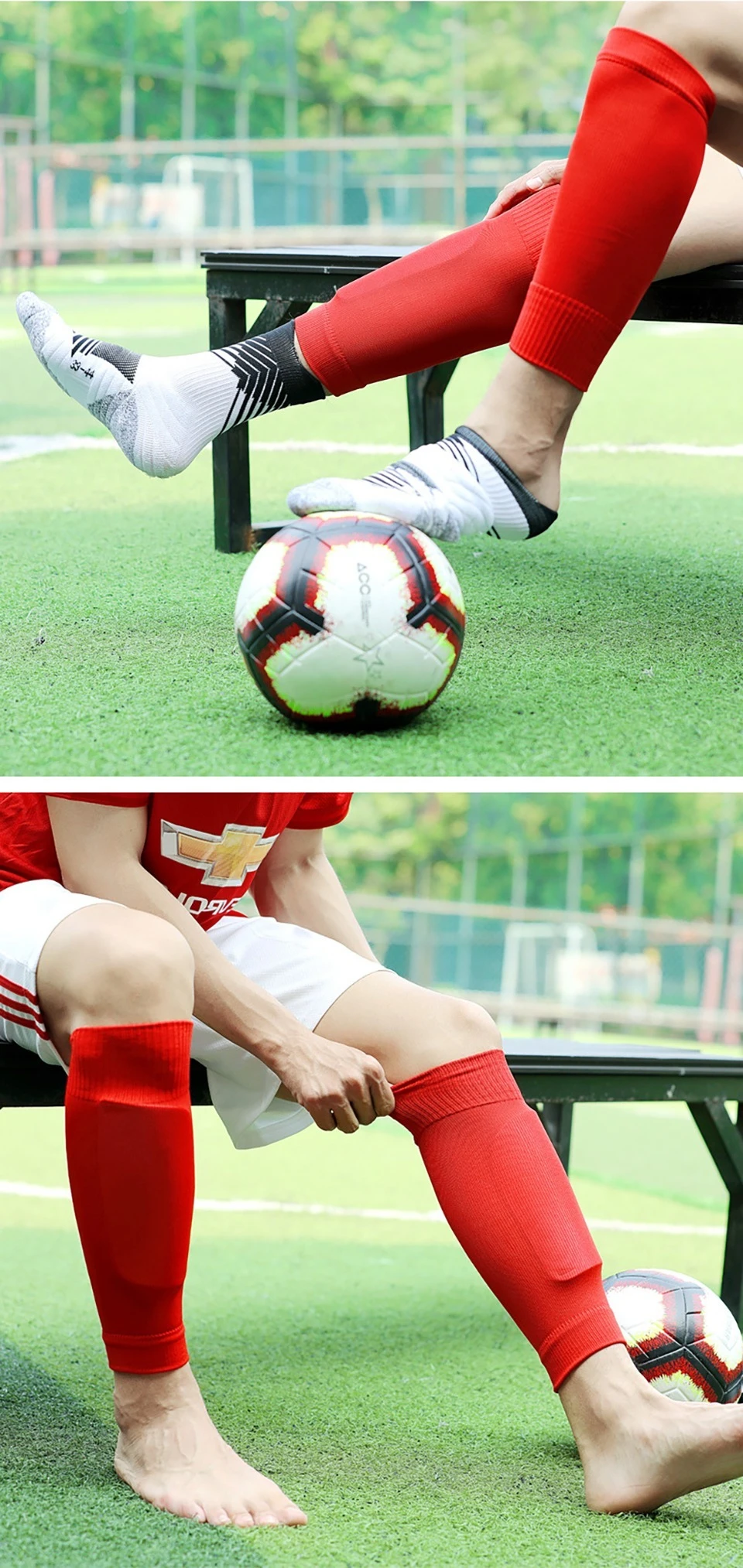 Loogdeel Professionelle, hochwertige Fußballsocken, atmungsaktive Wadenkompressionshülse für Männer, Kinder, Laufen, Fußball, Basketball – Detail 6