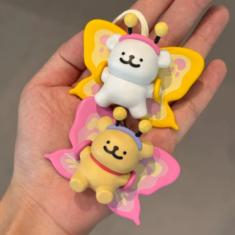 

Funism Line Puppy Keychain Bag Charm Cute Couple Creative Portable Pendant With Butterfly Cupcake Style For Bag Key Decoration