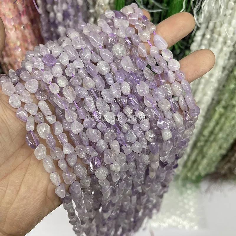 6-8mm Natural Violet Amethyst Irregular Shape Beads Loose Spacer Lavender Quartz Oval Bead For Jewelry Making Diy Accessories