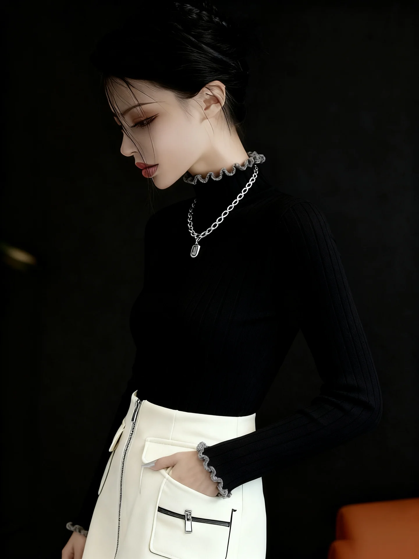   محبوك طويل Sve Base irt المرأة سليم صالح الخريف الشتاء الدفء مبطن f عالية طوق ملابس داخلية أنيقة...