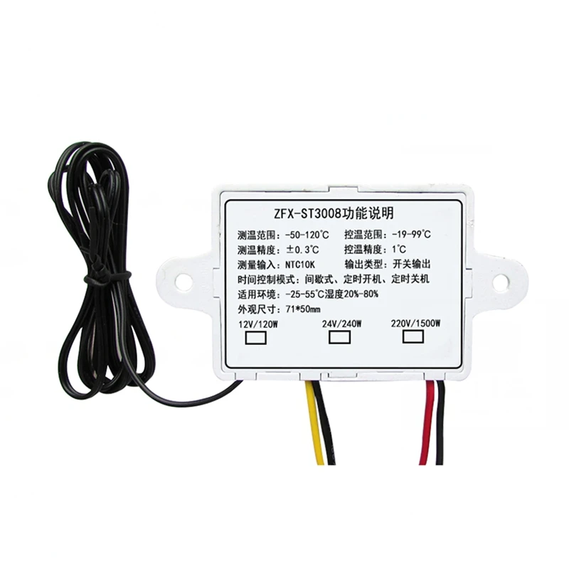 Imagem -02 - Display Digital Controlador de Temperatura Termostato do Microcomputador Inteligente Controlador de Tempo Ajustável Elétrico Ttkk Zfx-st3008 Quente
