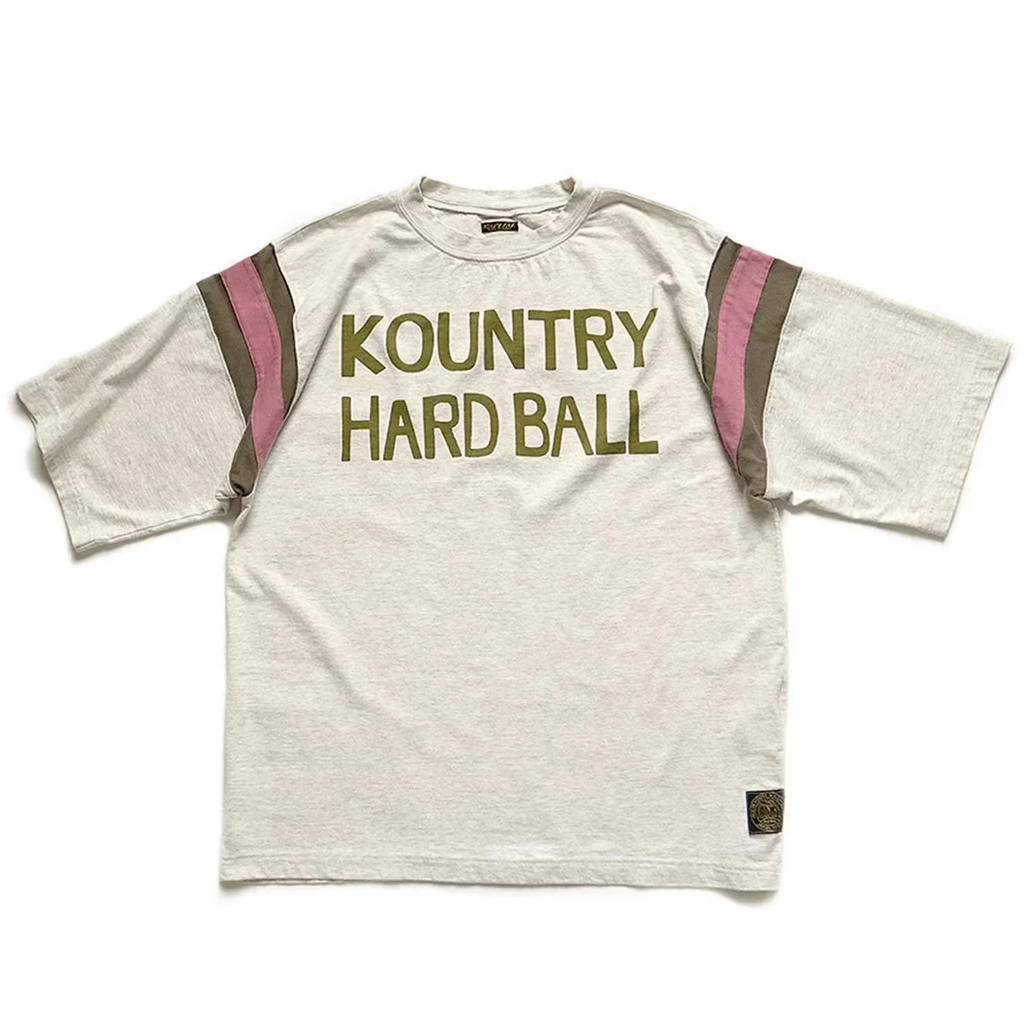 23SS KAPITAL Hirata Hiroshi Two Tone Cotton Printed Patchwork Loose Japanese Round Neck Short Sleeved T-shirt for Men