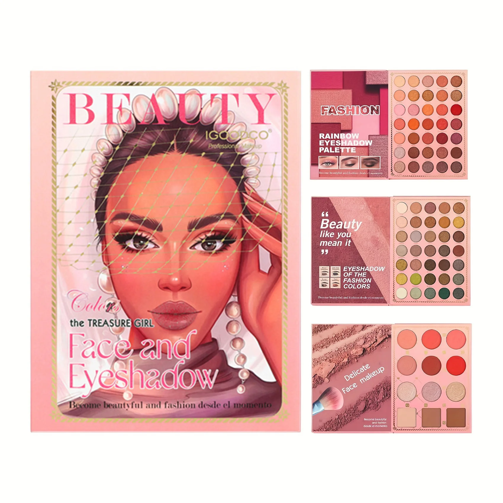 82-Farben-Lidschatten-Palette, matt, schimmernd, glitzernd, wasserfest, mischbar, Pigment-Make-up-Set für Cosplay, Party, Festival, Augen-Make-up