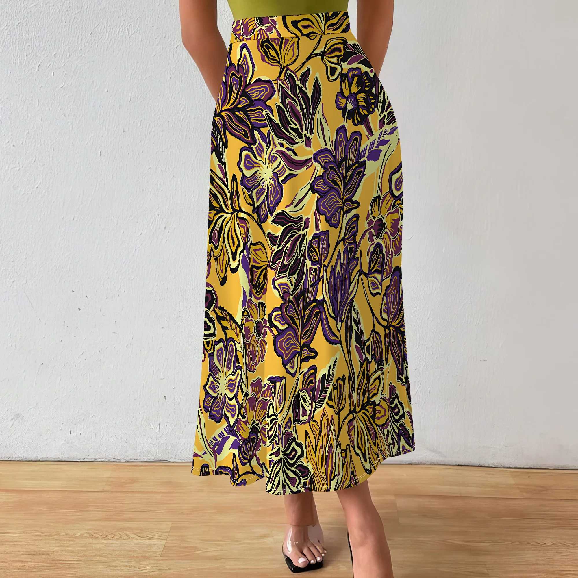 Women's  Sexy Loose Fashion Printed Hem Club Party Casual Vacation Long Skirt