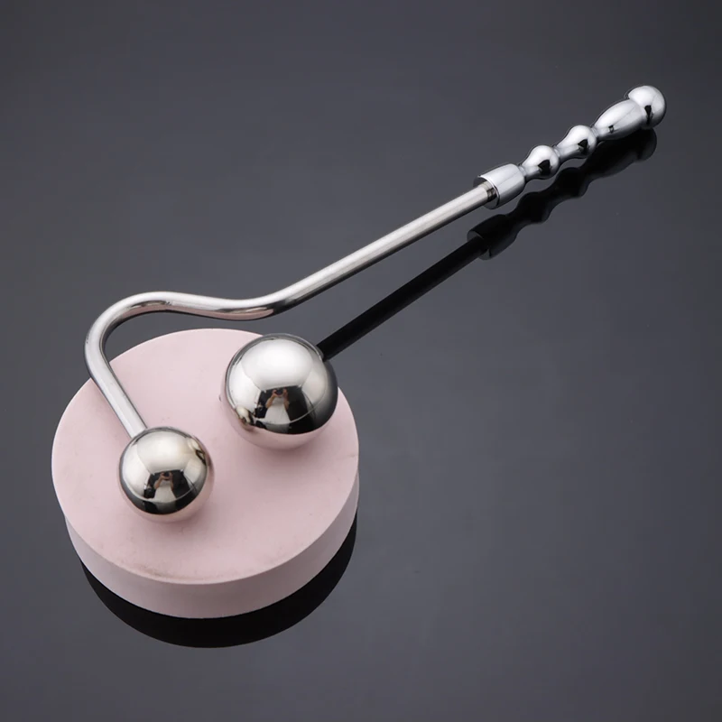 Male Prostate Massager New Curved Anal Hook Metal Ball Head Beads Butt Plug Dilator Sex Toy For Men Woemn Stainless Steel 18+