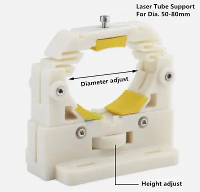 2pcs CO2 Laser Tube Holder Support Mount Flexible Plastic 50-80mm Dia Adjustable