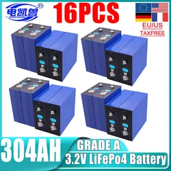 16 pz nuovo 320Ah 280Ah 250Ah 105Ah Lifepo4 batteria 3.2V 48V RV classe A accumulo di energia solare batteria ricaricabile EU/US duty-free