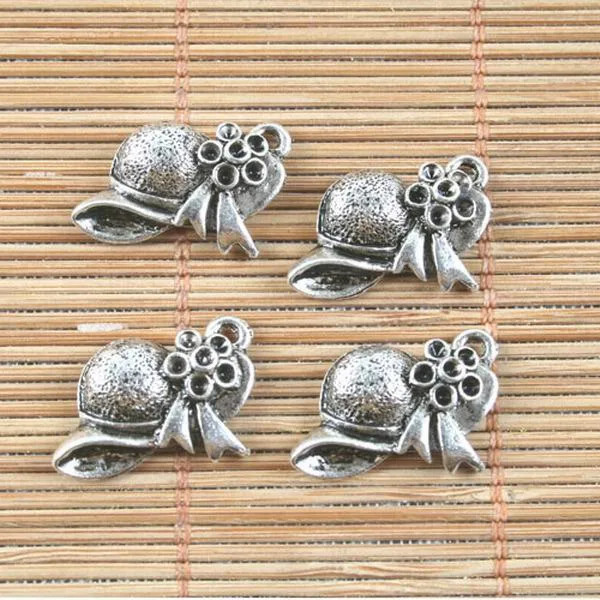 15pcs 22x13mm  lady hat design pendant charms h5047