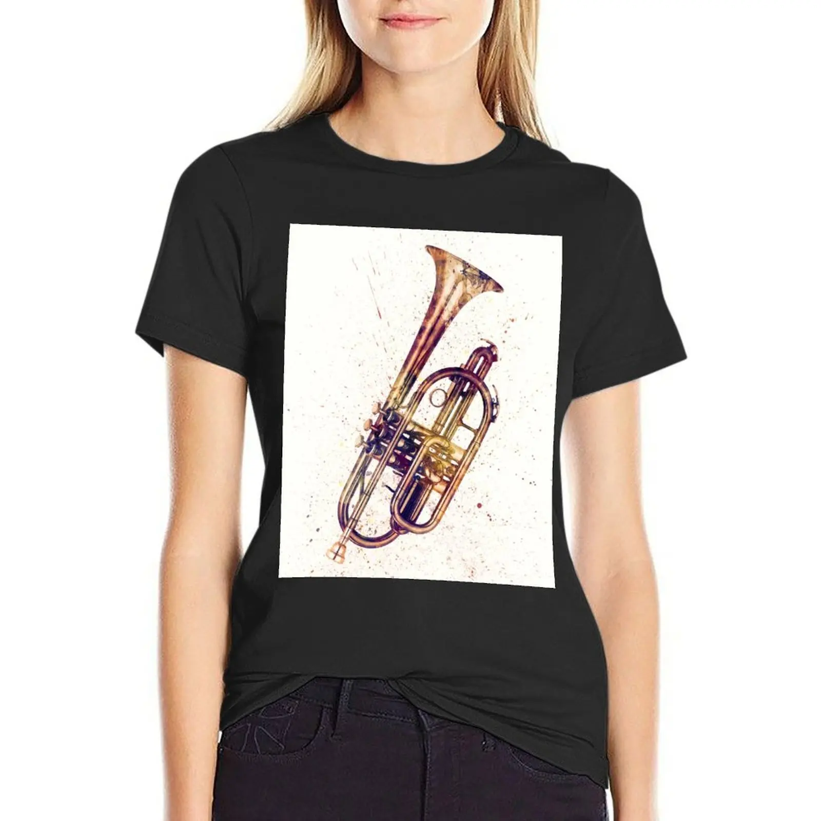 

Cornet Abstract Watercolor T-Shirt summer top Female clothing animal print shirt for girls t shirts for Womens