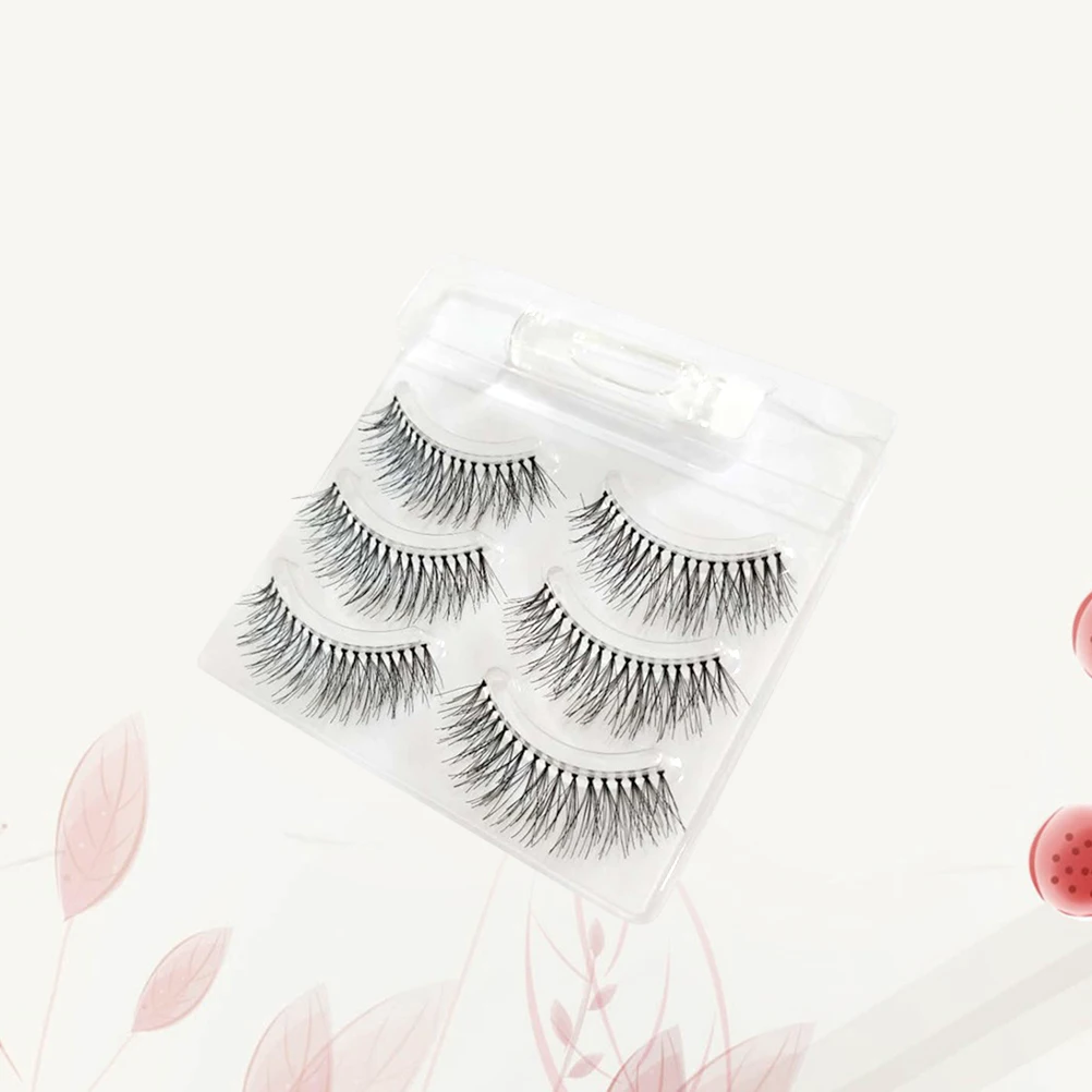 

3Pair Fake Eyelashes Natural Cross Style Thick Long False Eyelashes Makeup Lashes for Daily Party Fake Eyelash