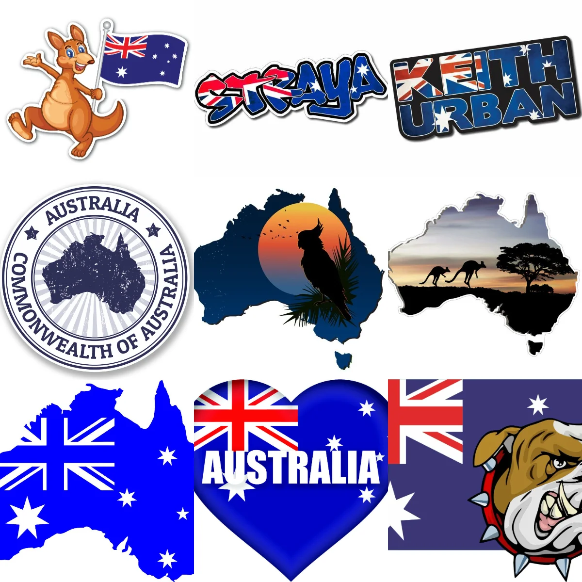 

AUS Australia Flag Map Creative PVC Car Stickers for Car Bicycle Motorcycle Helmet Window Wall Decoration Accessories