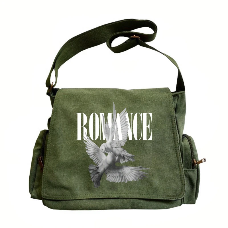 

Vintage Women's Shoulder Bag Canvas Pigeon Print Crossbody Bag Large Capacity for Daily Use Messenger Bag Unisex