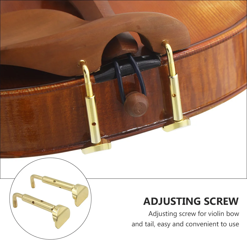

2 Pcs Chin Rest Screw Violin Ebony Chinrest Screws Component Accessories Replacement Parts Brass with