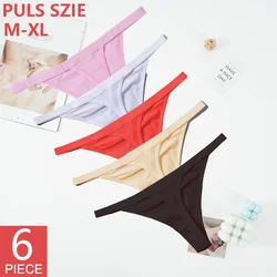 6PCS Simple Thin Sexy Thongs Fashion Sports Women's Underwear Low Waist G-string Female Lingere Solid Color Underpants Wholesale