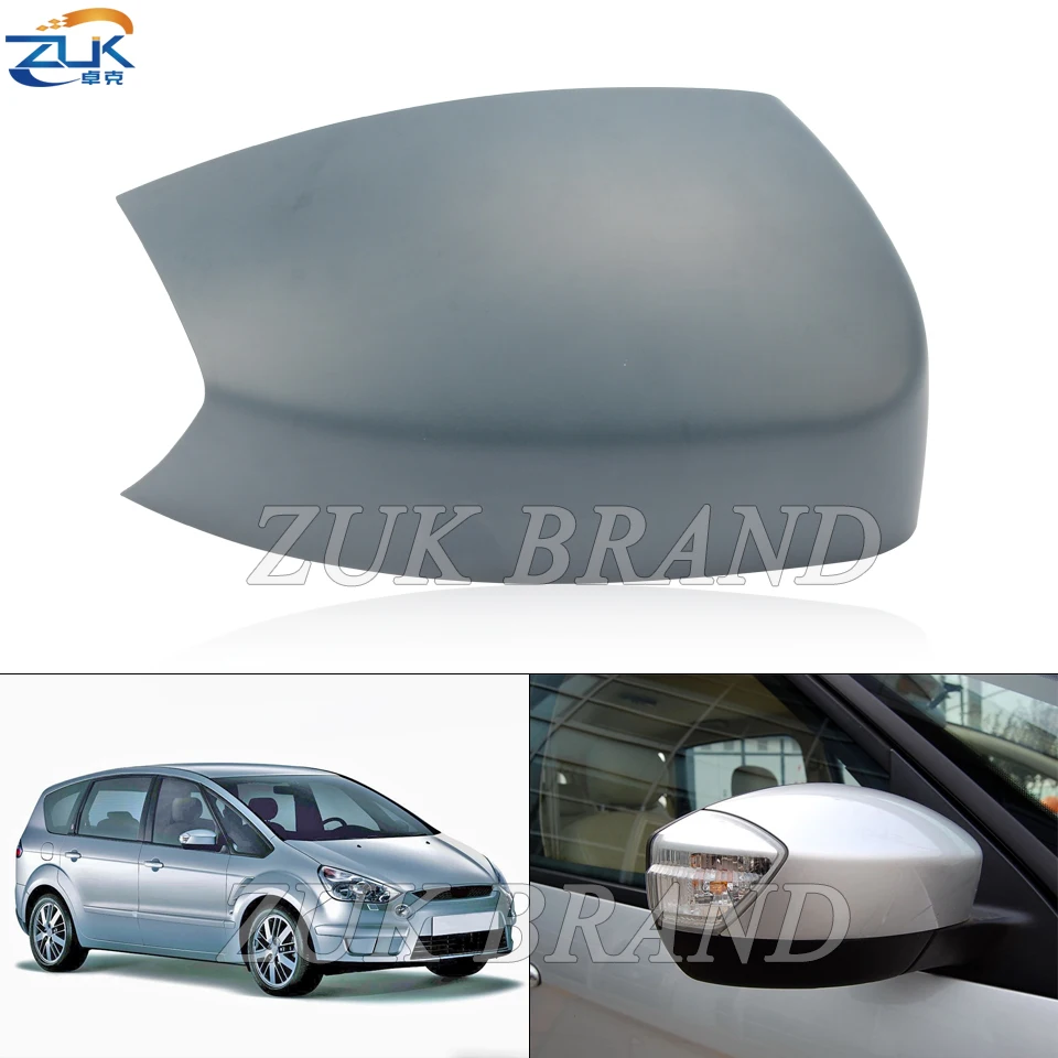 Unpainted Car Side Door Wing Backup Rearview Mirror Cover Housing Cap For FORD S-MAX GLAXY C-MAX 2006-2016 KUGA ESCAPE 2008-2013