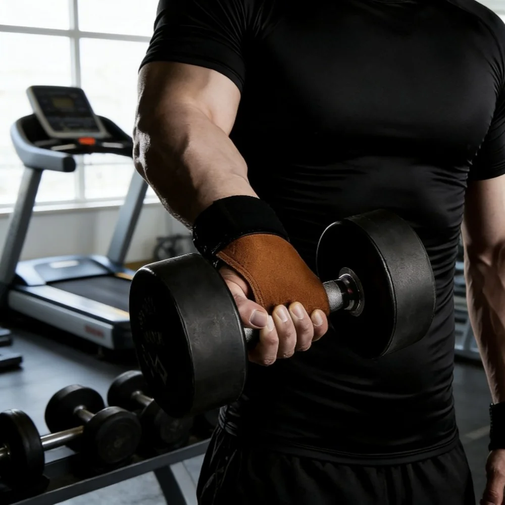 1/2 Stück Gewichtheber-Handgelenkbandagen Fitness-Handgriffe für Krafttraining, Kreuzheben, Klimmzüge, Workout-Assistenz-Handschuhe – Detail 7