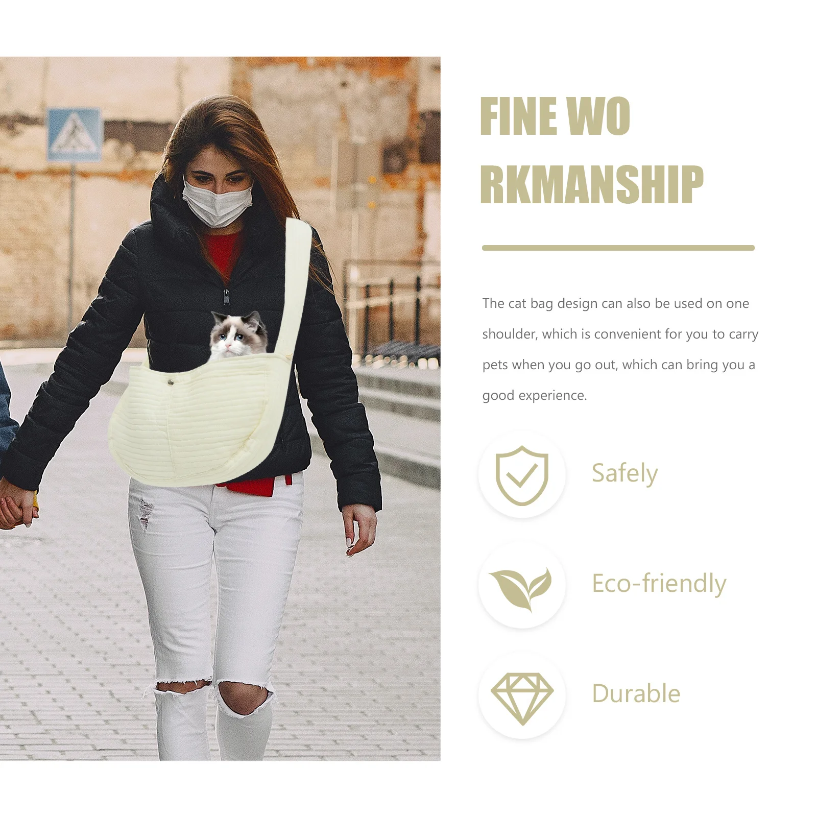 

Pet Carrier Backpack Cross Body Small Cat Carrying Bag Breathable Durable Sling Bag for Cat Carrier